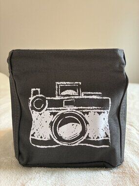 Thirty-One Littles Carry-All Caddy Camera Print Gray Organizer Bin Storage Tote